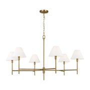 Visual Comfort CC1786 Ridgewood 6-lt 48" Extra Large Chandelier - Burnished Brass