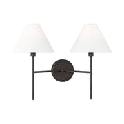 Visual Comfort CW1382 Ridgewood 2-lt 14" Tall Medium Wall Sconce - Aged Iron