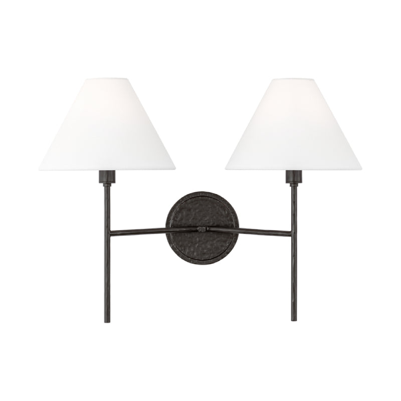 Visual Comfort CW1382 Ridgewood 2-lt 14" Tall Medium Wall Sconce - Aged Iron