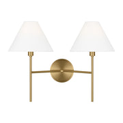 Visual Comfort CW1382 Ridgewood 2-lt 14" Tall Medium Wall Sconce - Burnished Brass