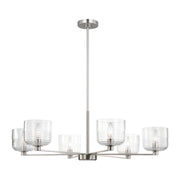 Visual Comfort DJC1216 Lochdale 6-lt 34" Large Chandelier - Brushed Nickel