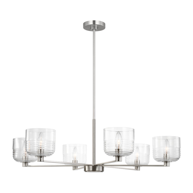 Visual Comfort DJC1216 Lochdale 6-lt 34" Large Chandelier - Brushed Nickel