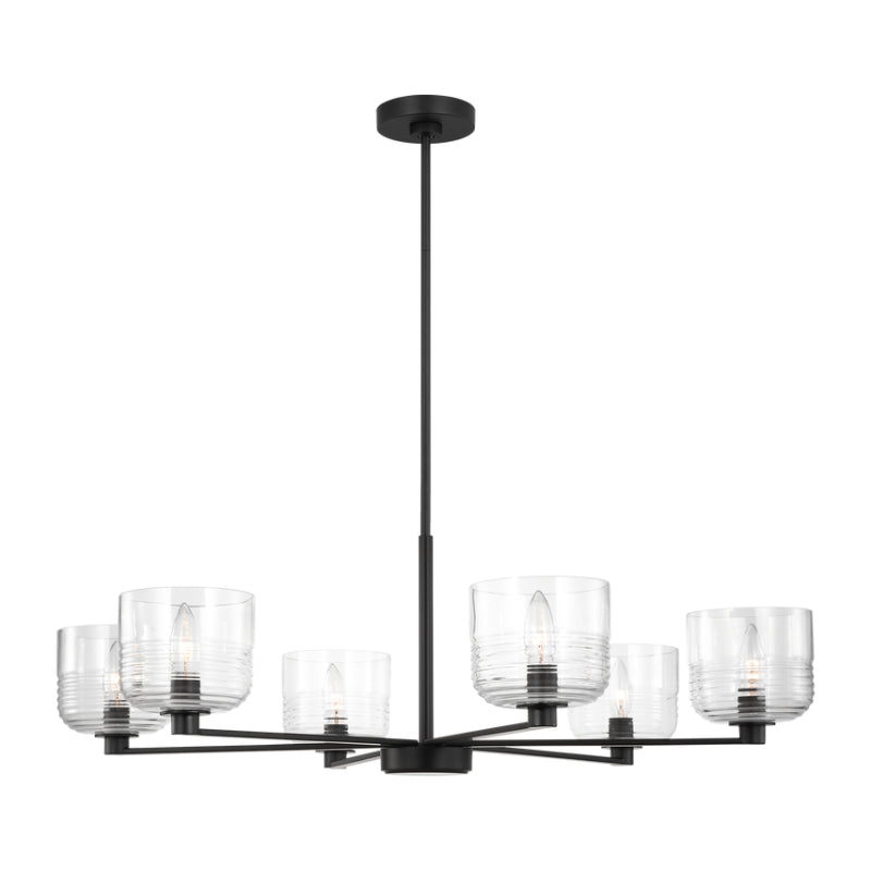 Visual Comfort DJC1216 Lochdale 6-lt 34" Large Chandelier - Midnight Black