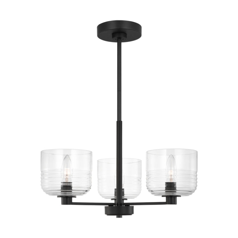 Visual Comfort DJC1233 Lochdale 3-lt 18" Small Chandelier - Midnight Black