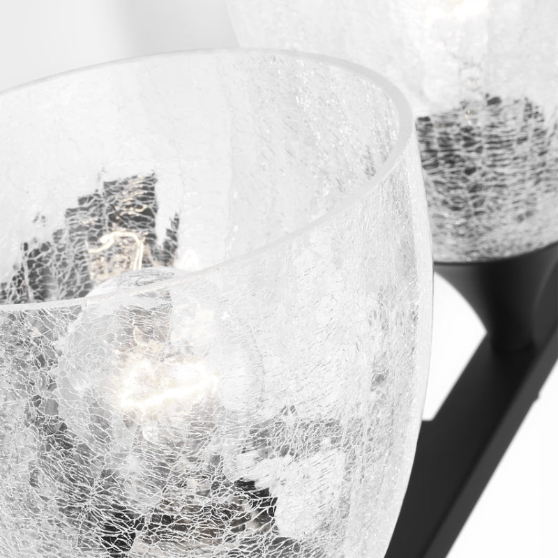 Visual Comfort DJV1024 Toffino 4-lt 36" Vanity Light - Midnight Black Clear Crackle Glass