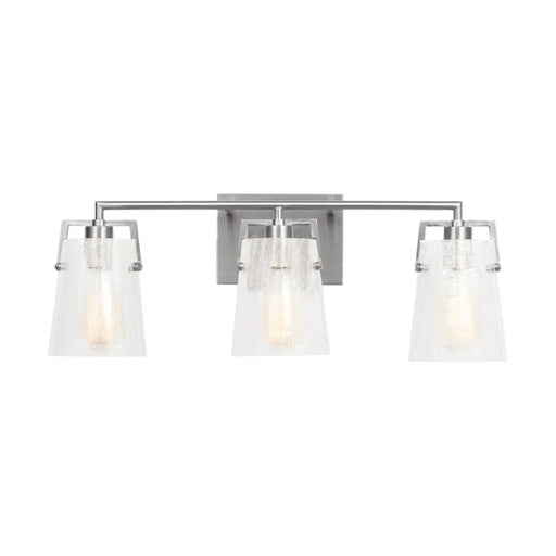 Visual Comfort DJV1033 Crofton 3-lt 24" Vanity Light - Brushed Nickel Clear Crackle Glass