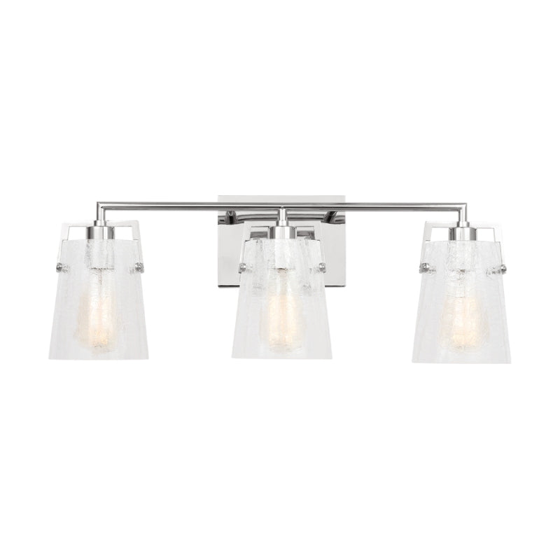 Visual Comfort DJV1033 Crofton 3-lt 24" Vanity Light - Chrome Clear Crackle Glass