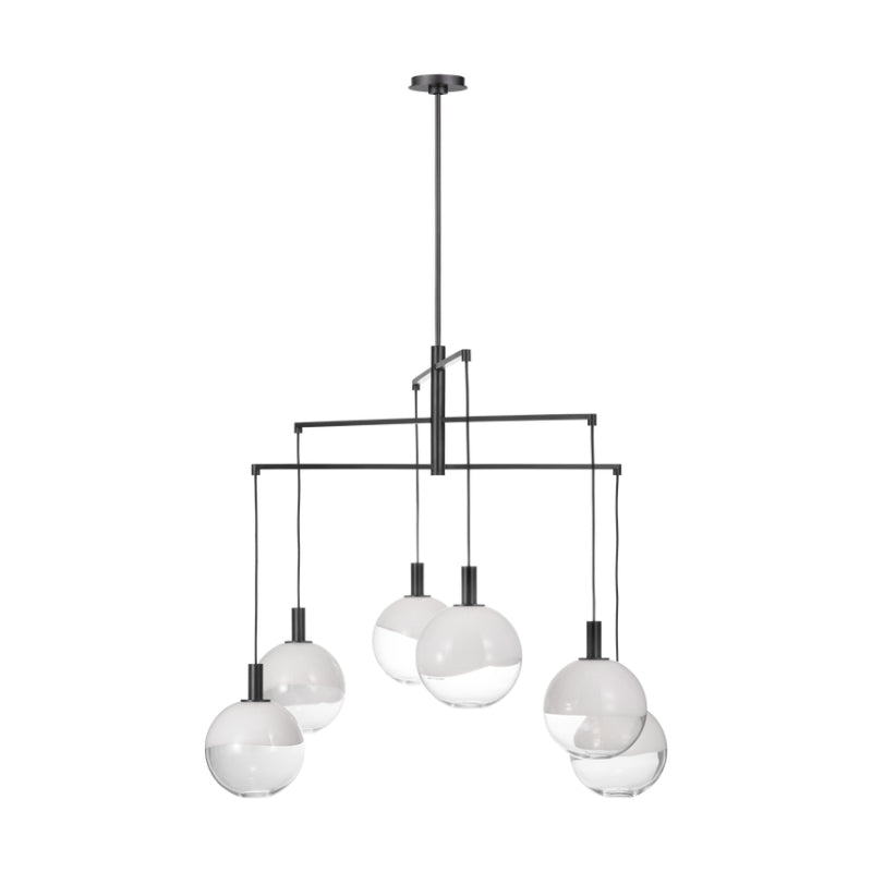 Visual Comfort SLC1036 Torian 6-lt 40" LED Extra Large Chandelier - Aged Iron