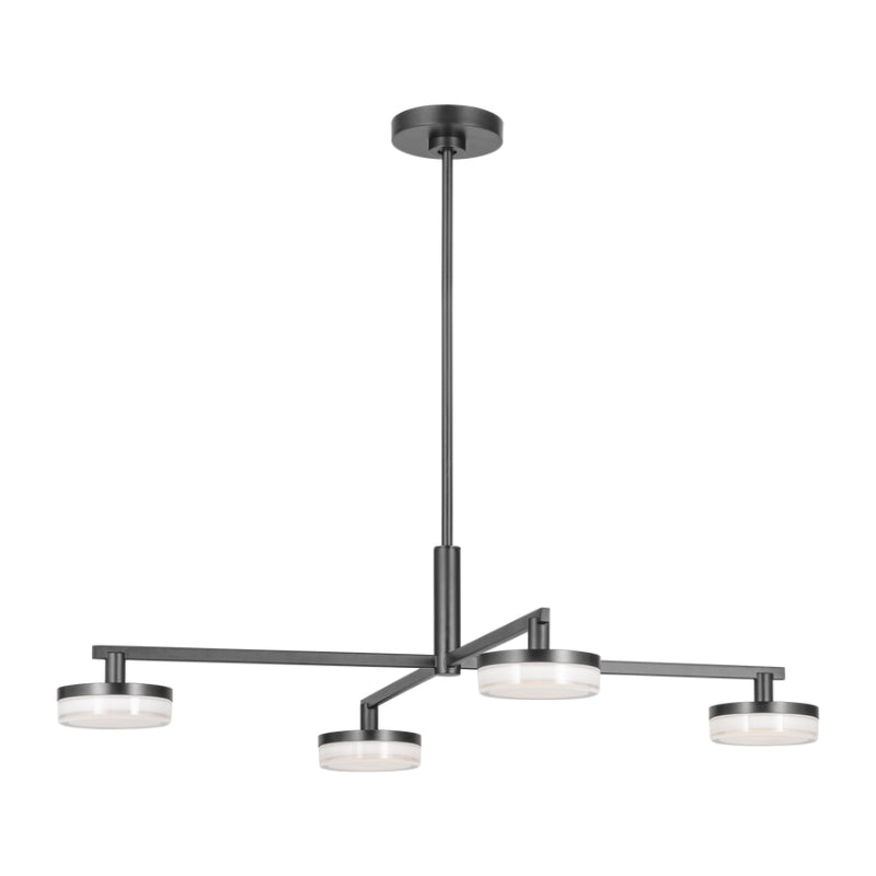 Visual Comfort SLC1074 Khan 4-lt 45" LED Extra Large Chandelier - Aged Iron