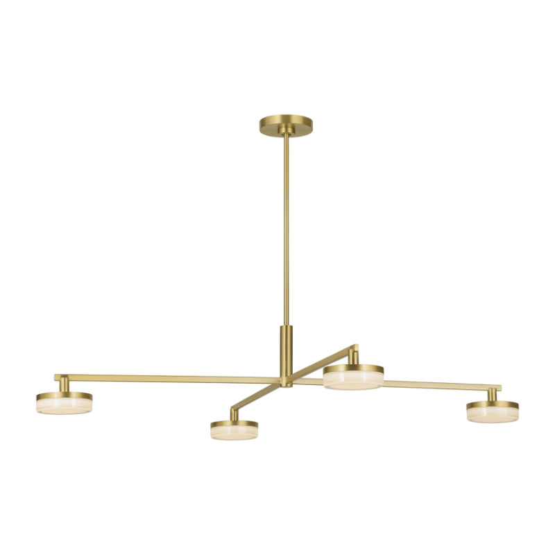 Visual Comfort SLC1084 Khan 4-lt 34" LED Large Chandelier - Burnished Brass