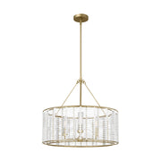 Visual Comfort TFC1163 Winslow 3-lt 24" LED Medium Hanging Shade Chandelier - Power-Coated Brass