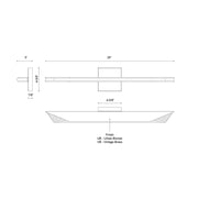 Kuzco VL64225 Tachi 1-lt 25" LED Vanity Light