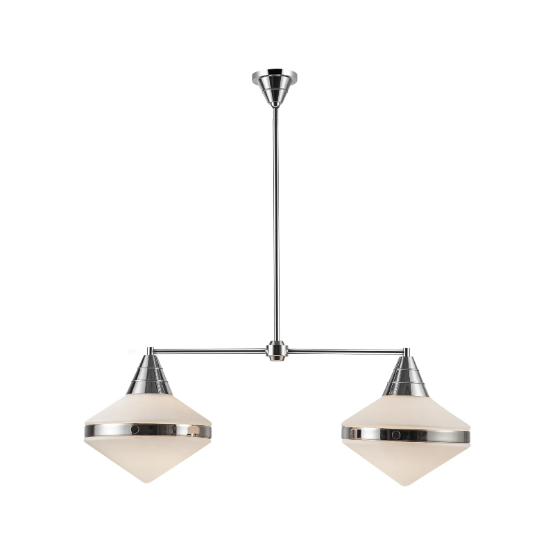 Alora LP348241 Willard 2-lt 41" Linear Pendant - Polished Nickel/Matte Opal