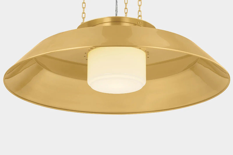 Hudson Valley 8832 Woodrow 1-lt 32" Pendant - Aged Brass