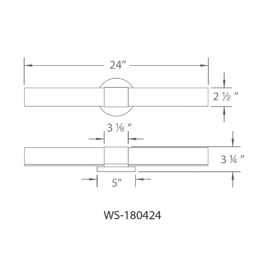 WAC WS-180424 Turbo 1-lt 24" LED Vanity Light, 3000K