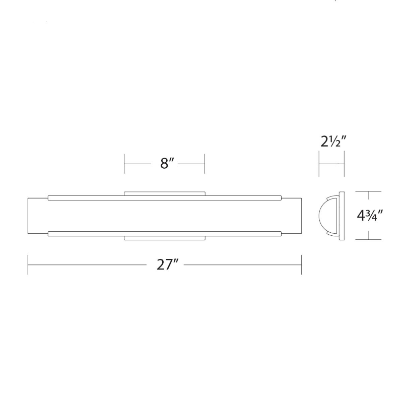 WAC WS-241227 Demi 1-lt 27" LED Bath Vanity