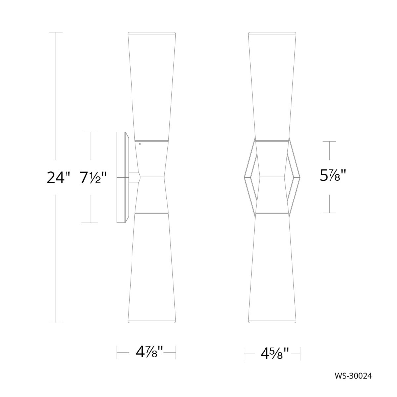 dweLED WS-30024 Locke 2-lt 24" Tall LED Bath Vanity