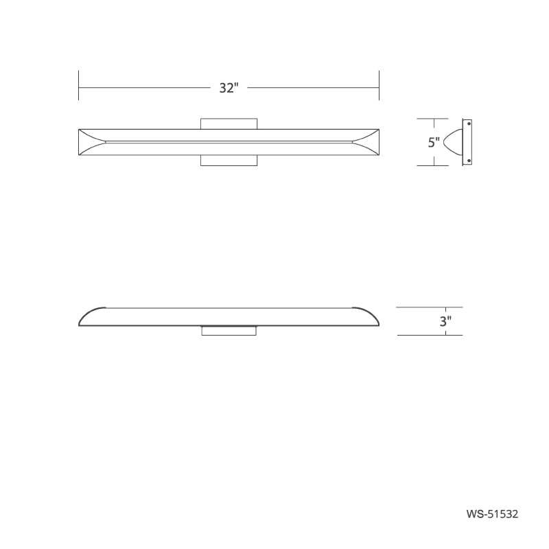 dweLED WS-51532 Straitaway 1-lt 32" LED Bath & Wall Sconce