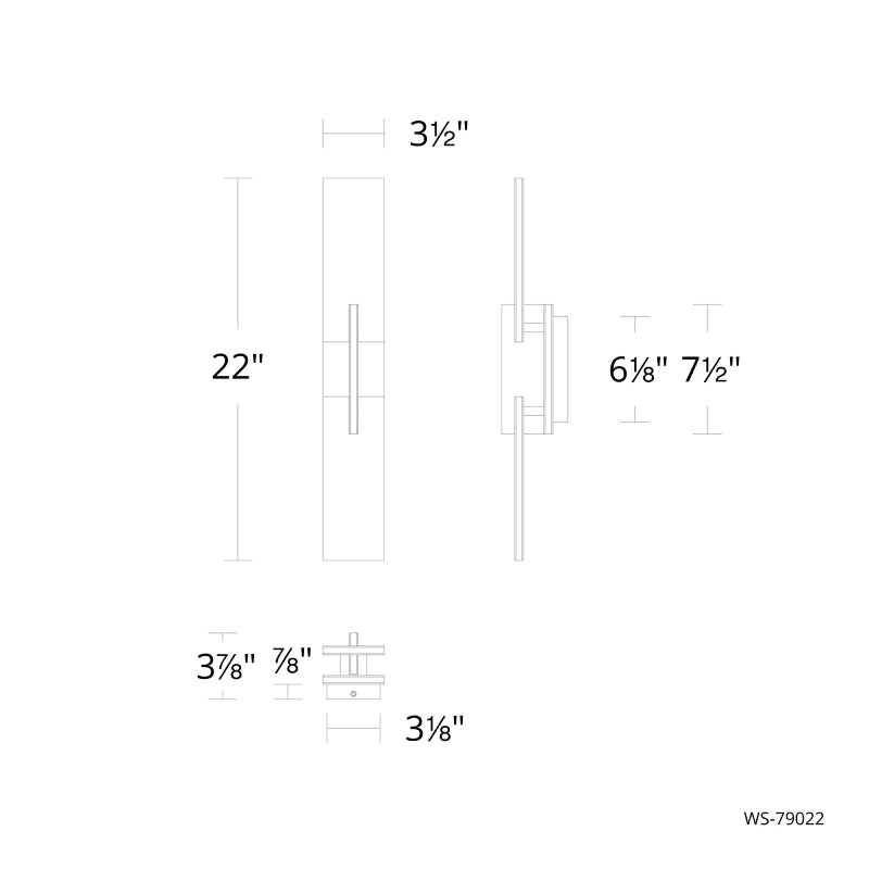 Modern Forms WS-79022 Amari 22" Tall LED Wall Sconce
