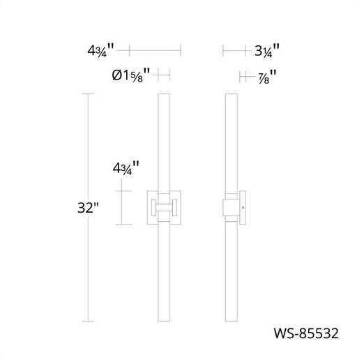 dweLED WS-85532 Ripple 2-lt 32" Tall LED Vanity