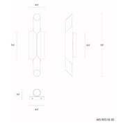 dweLED WS-95518 Wrappe 1-lt 18" Tall LED Wall Sconce
