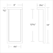 WAC WS-W190114 Vega 1-lt 14" Tall LED Outdoor Wall Sconce, 5CCT