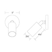 WAC WS-W230301 Cylinder 17W LED Outdoor Wall Sconce
