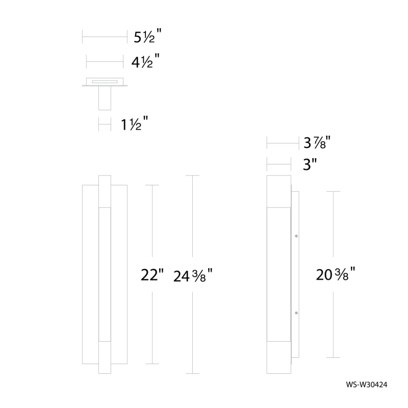 Modern Forms WS-W30424 Heliograph 24" Tall LED Outdoor Wall Sconce