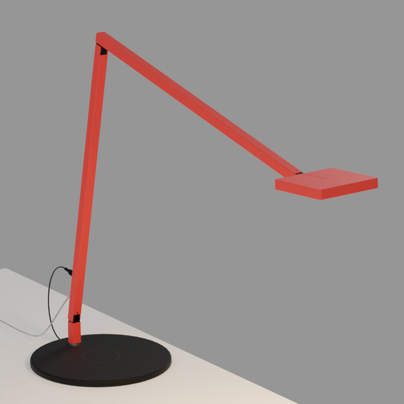 Koncept FCD-2 Focaccia LED Desk Lamp - Matte Fire Red/Wireless Charging Base