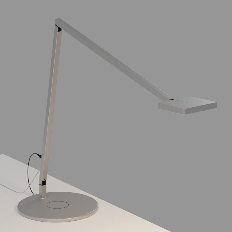 Koncept FCD-2 Focaccia LED Desk Lamp - Silver/Wireless Charging Base