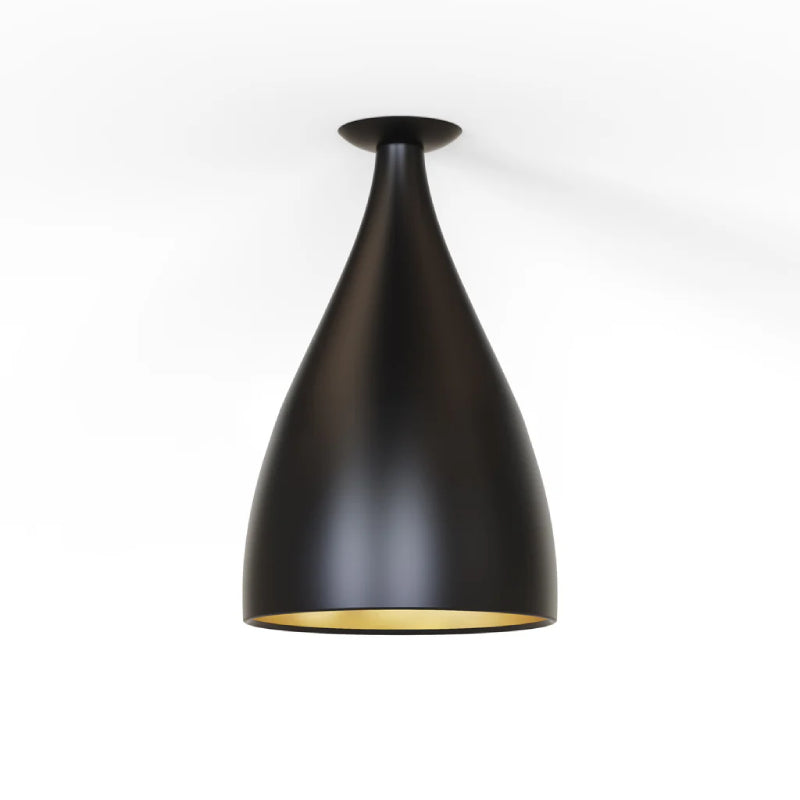 Pablo Designs Swell XL Narrow 12" LED Flush Mount - Black/Brass