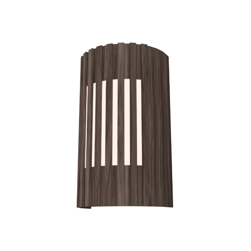 Accord 420 Slatted 2-lt 12" Tall LED Wall Light, E26 Base - American Walnut