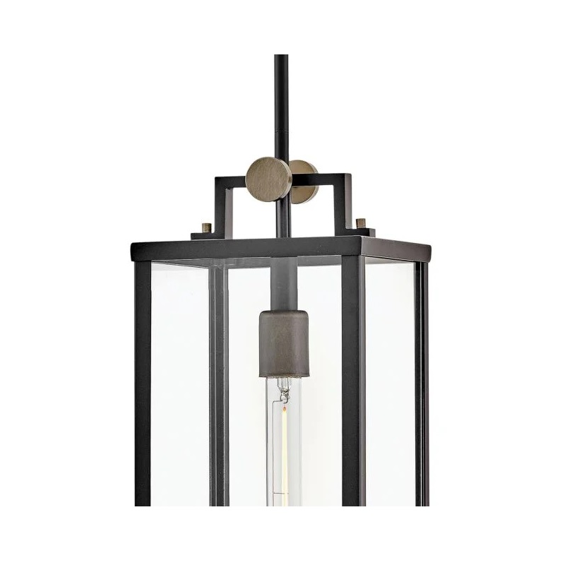 Hinkley 23012 Catalina 1-lt 8" LED Hanging Lantern - Black with Burnished Bronze accents