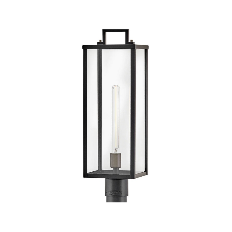 Hinkley 23011 Catalina 1-lt 24" Tall LED Outdoor Post Mount Lantern - Black with Burnished Bronze accents