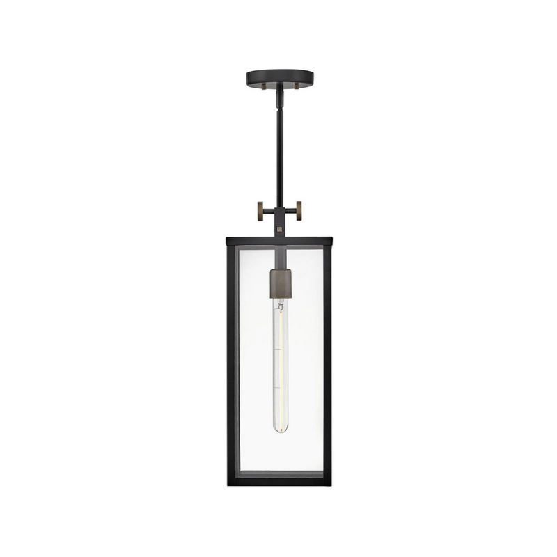 Hinkley 23012 Catalina 1-lt 8" LED Hanging Lantern - Black with Burnished Bronze accents