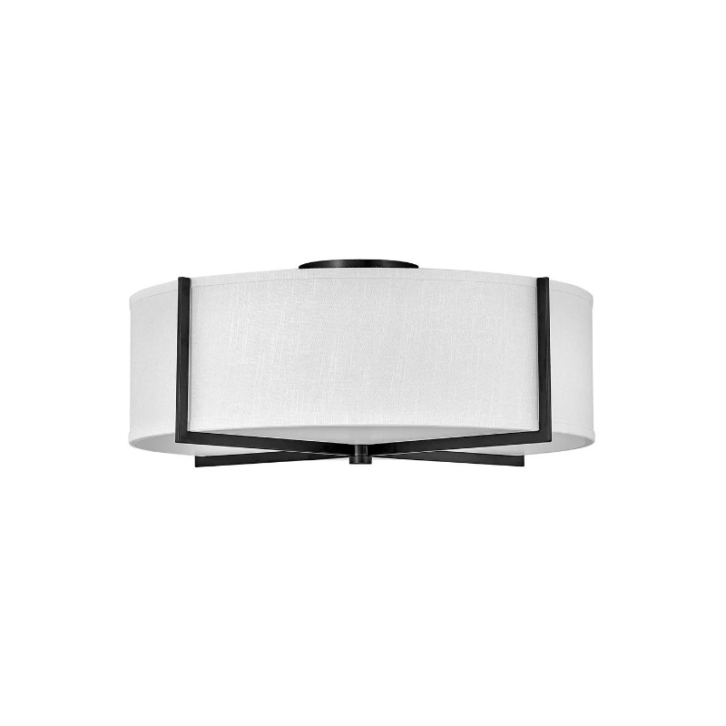 Hinkley 41710 Axis Off White 4-lt 26" LED Semi-Flush Mount - Black