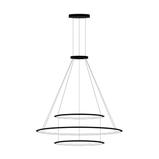 Bover Circular S/3L/90/200/90 3-lt 82" LED Pendant, Inward Light-Black