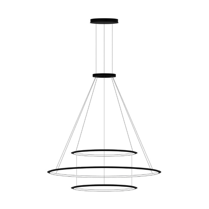 Bover Circular S/3L/90/200/90 3-lt 82" LED Pendant, Inward Light-Black