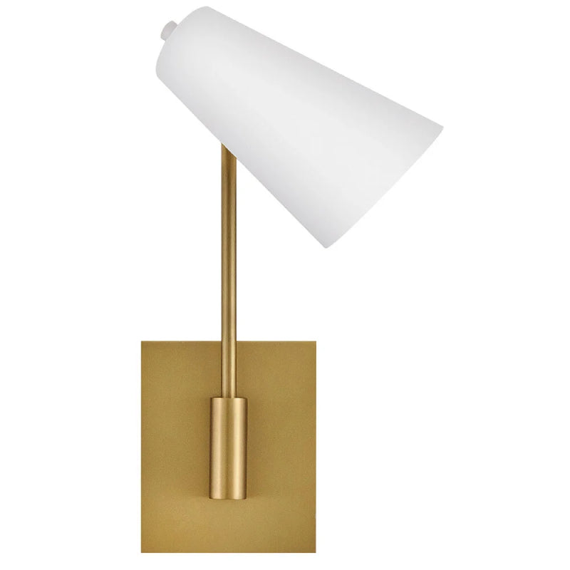 Hinkley 48310 Bray 1-lt 17" Tall LED Swing Arm Wall Sconce - Lacquered Brass/Chalk White