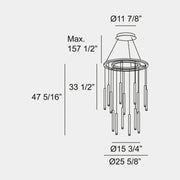 Bover Candle 15-lt 26" LED Chanddelier