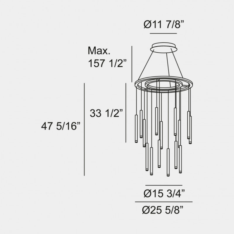 Bover Candle 15-lt 26" LED Chanddelier