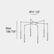 Bover Candle 6-lt 12" LED Pendant