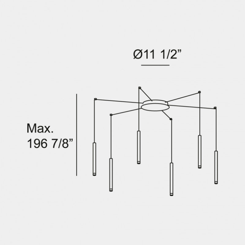 Bover Candle 6-lt 12" LED Pendant