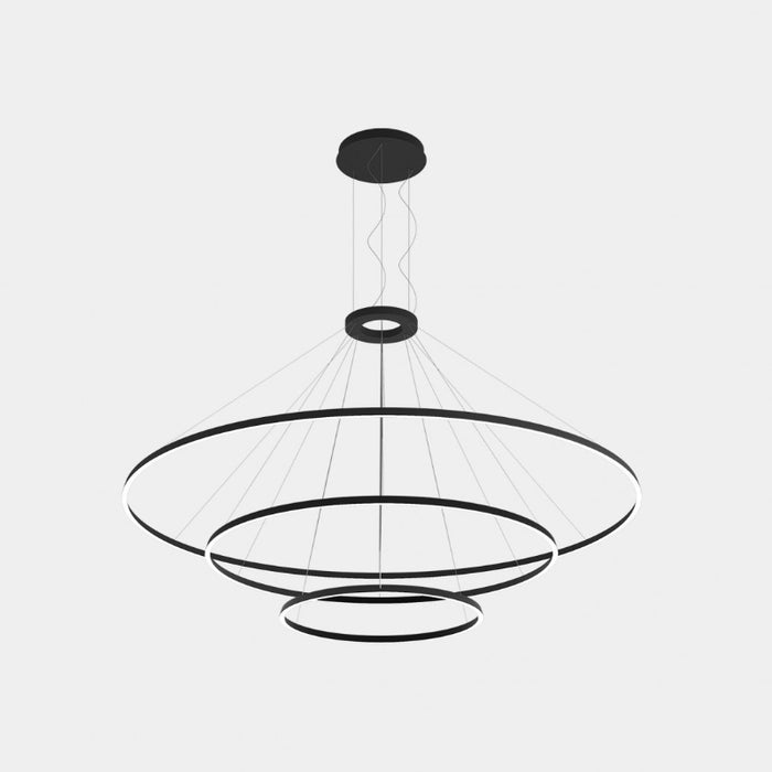 Bover Circular S/3L/200/120/60 3-lt 82" LED Pendant, Downward Light-Black