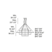 Bover Circular S/5L 5-lt 119" LED Pendant, Inward Light