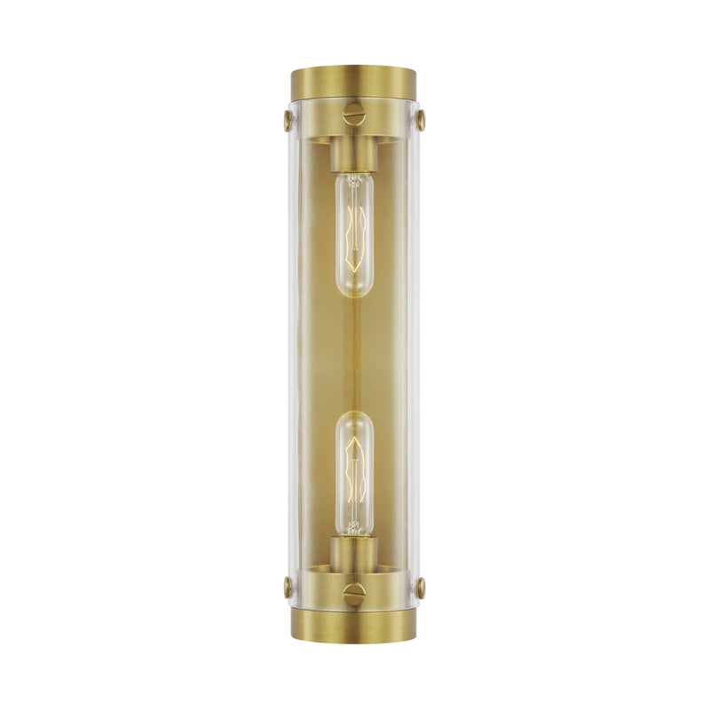 Visual Comfort CW1002 Garrett 2-lt 18" Tall Vanity Light - Burnished Brass