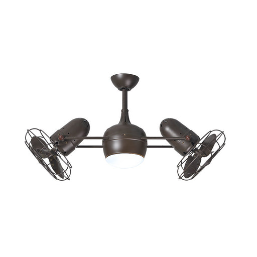 Matthews FanDagny LK 39" Ceiling Fan with LED Light, Decorative Cage - Textured Bronze