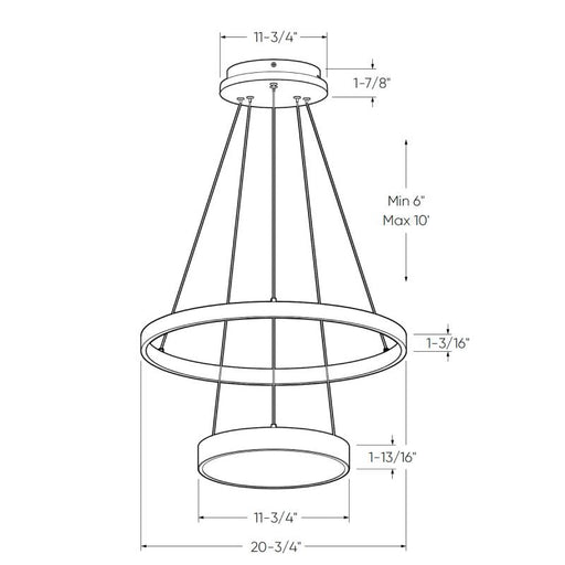 Dals CFPD20-CC Drop 20" LED Pendant, 5CCT Selectable