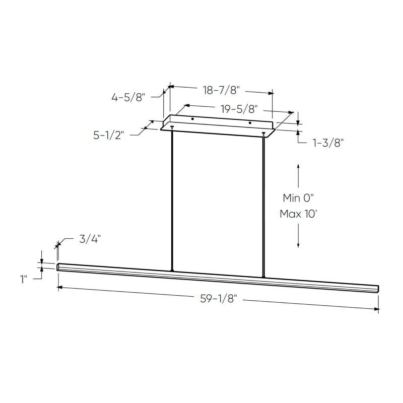 Dals SLPD60-CC Current 1-lt 60" LED Pendant