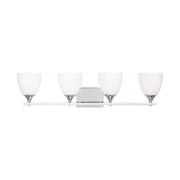 Visual Comfort DJV1024 Toffino 4-lt 36" Vanity Light - Chrome Milk Glass